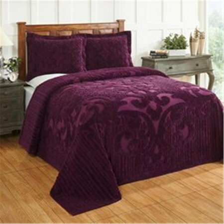 BETTER TRENDS Ashton Cotton Bedspread, Plum - Twin Size BSASTWPL